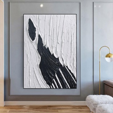  palette - Abstrait noir et blanc 03 par Couteau à palette art mural minimalisme